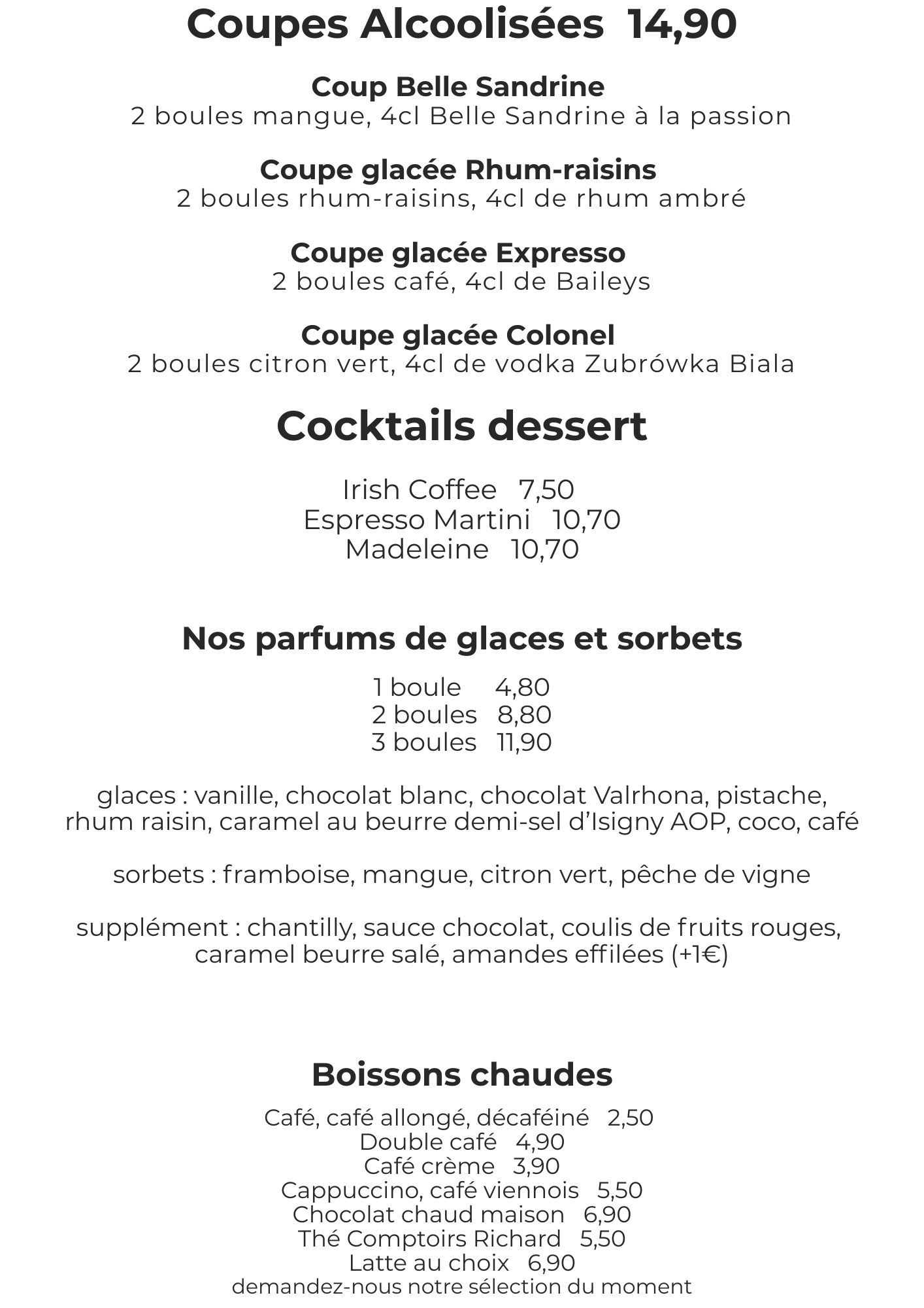 menu en chargement
